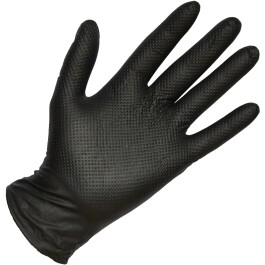 MAEX0216 - QNUBU - GUANTI PROFESSIONALI IN NITRILE NERI | DIAMANTATO TAGLIA L - 200 GUANTI