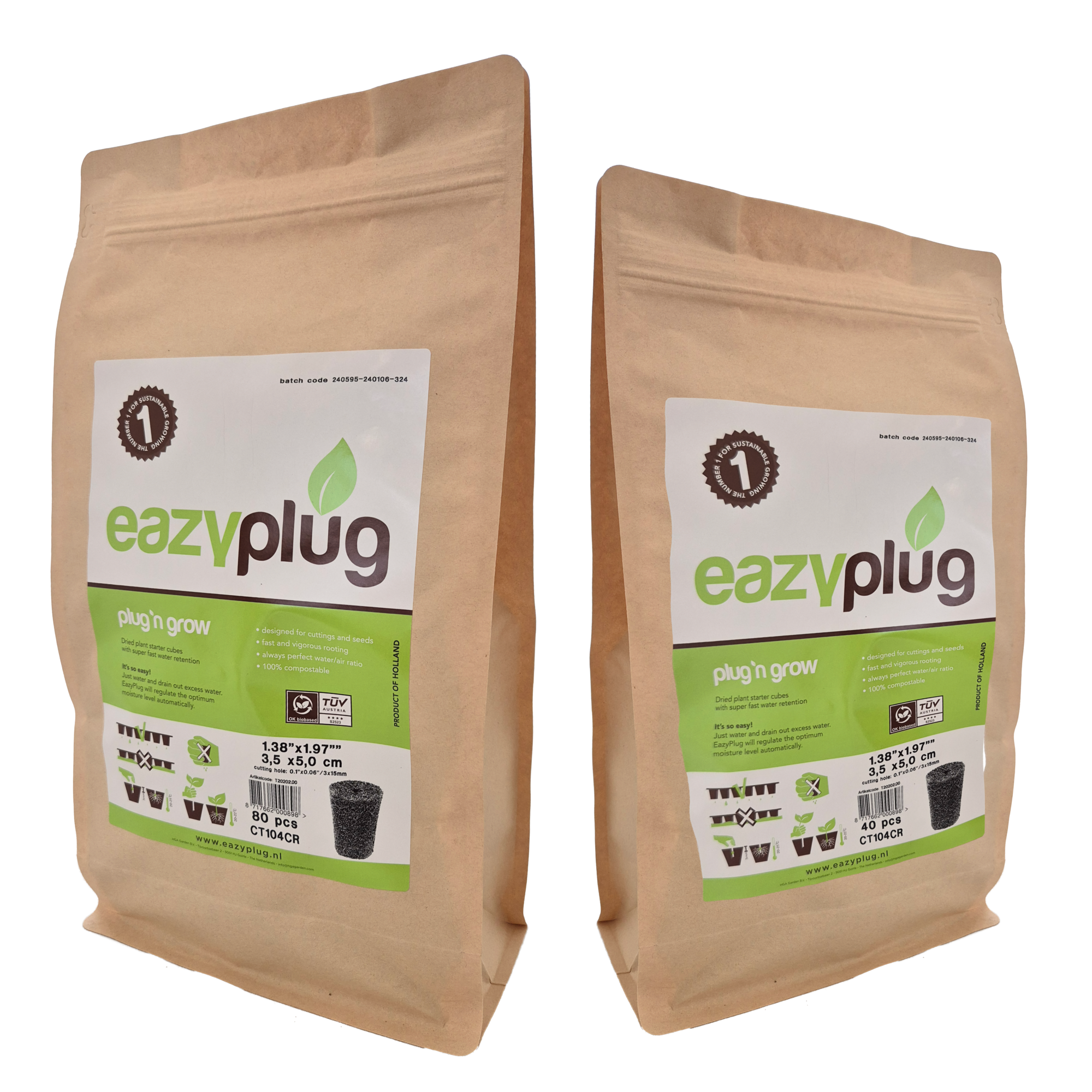 T2015200 - HGA GARDEN - EAZY PLUG CT104C BAG 40 pezzi | 3,5x5h cm