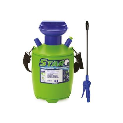 STAR5 - POMPA A PRESSIONE MOD.5  5 LITRI IN PLASTICA VERDE/BLU CON LANCIA - NEBULIZZATORE