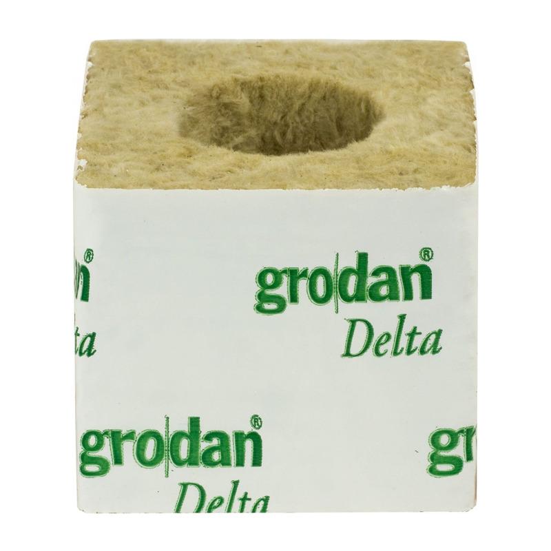 GR75BOX - GRODAN - DELTA 4G/1" CUBETTI DI LANA DI ROCCIA CON FORO 40/35 BOX DA 384pz | 7,5x7,5x6,5h cm