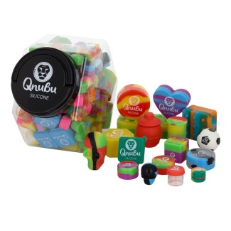 MAEX0154 - QNUBU - MIX CONTENITORI IN SILICONE CON DISPLAY | TAGLIA XL 139pz