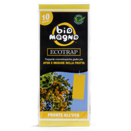 BMECOT02 - BIOMAGNO - ECOTRAP TRAPPOLA CROMOTROPICA GIALLA PER AFIDI E MOSCHE DELLA FRUTTA | 10x22cm 10pz.