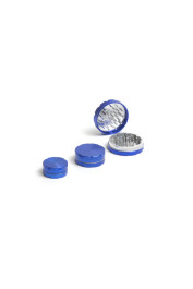 912181 - GRINDER DE LUXE ALLUMINIO 62MM 2 PARTI AZZURRO